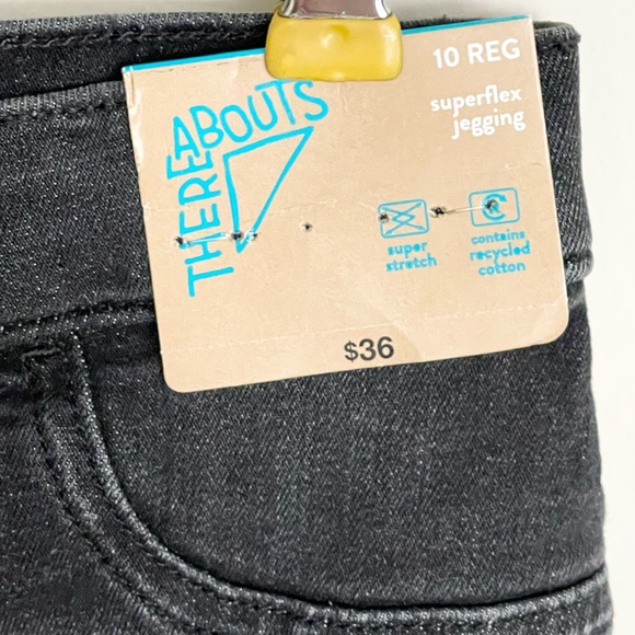 Thereabouts Superflex Jeggings Black Stretch Distressed Jeans Kids size 10 Reg - Picture 4 of 6